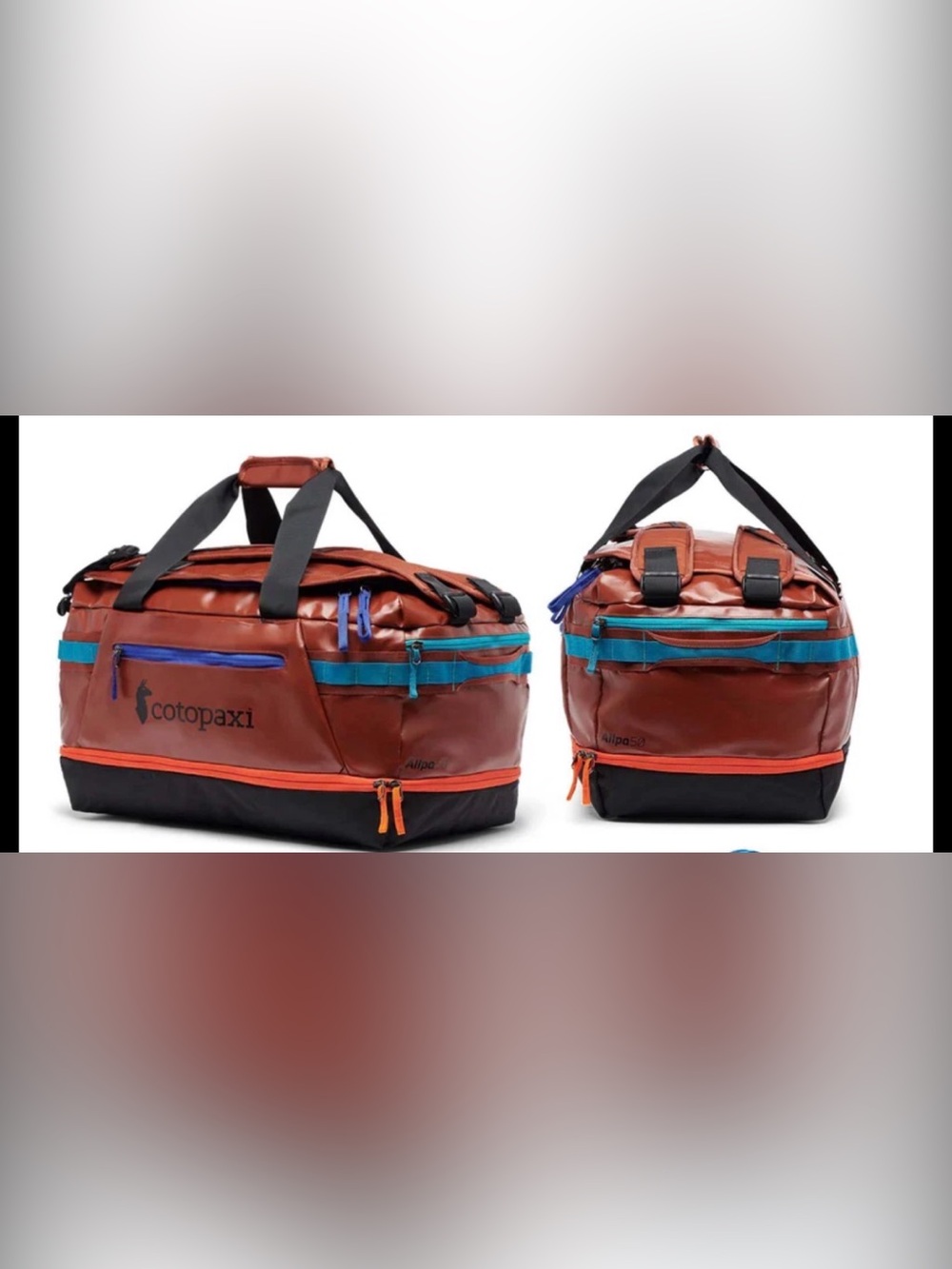 Cotopaxi Rust Travel Duffel Bag 70L